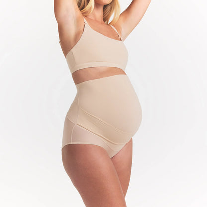 FITS EVERYBODY MATERNITY BANDED HIGH-WAISTED BRIEF | SAND