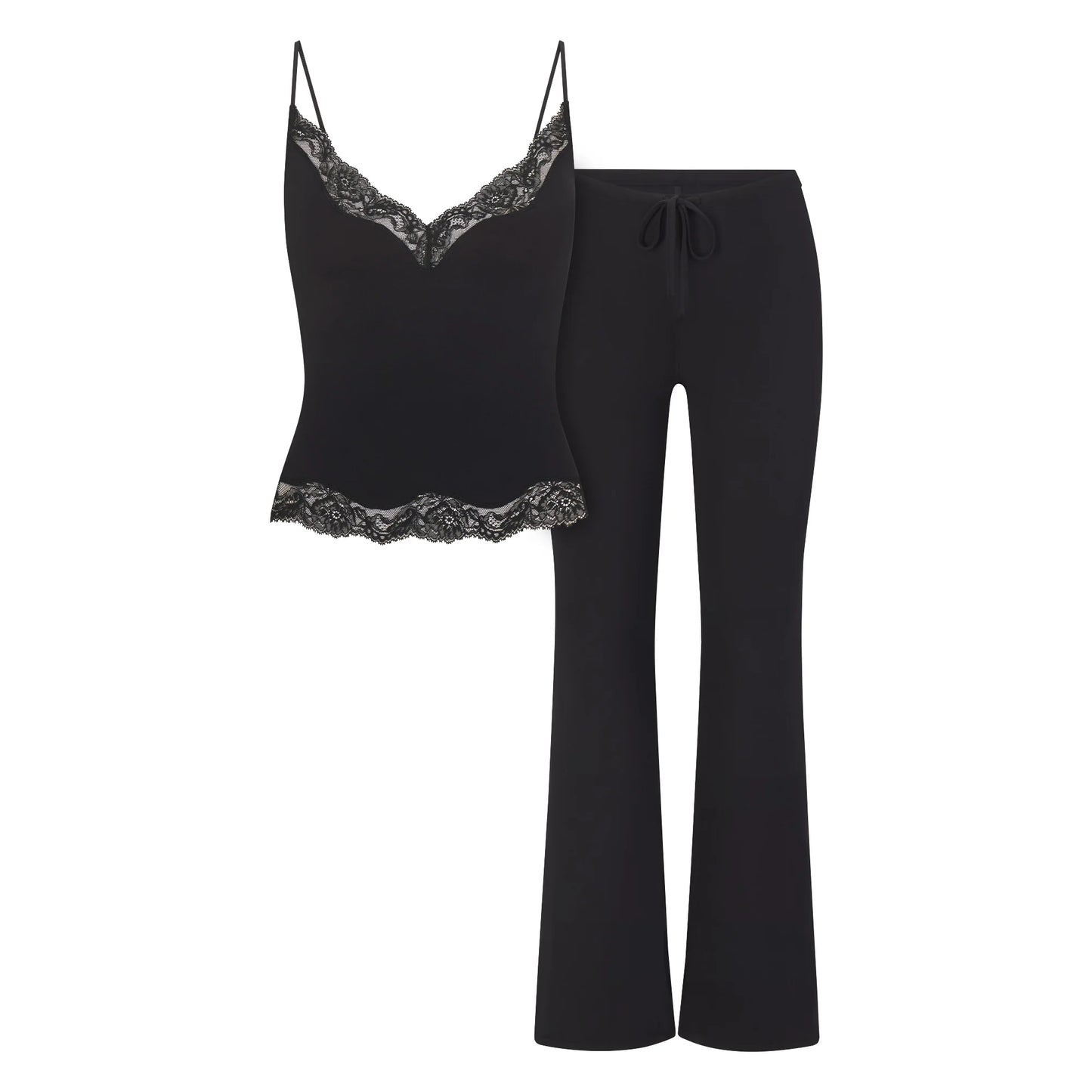 SKIMS SLEEP LACE CAMI AND PANT SET | ONYX