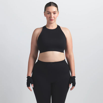 NikeSKIMS MATTE HIGH NECK BRA | OBSIDIAN