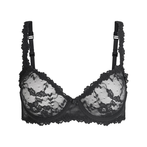 STRETCH LACE UNLINED DEMI BRA | SOOT