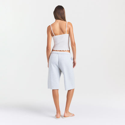 COTTON FLEECE LONG SHORT | LIGHT HEATHER GREY