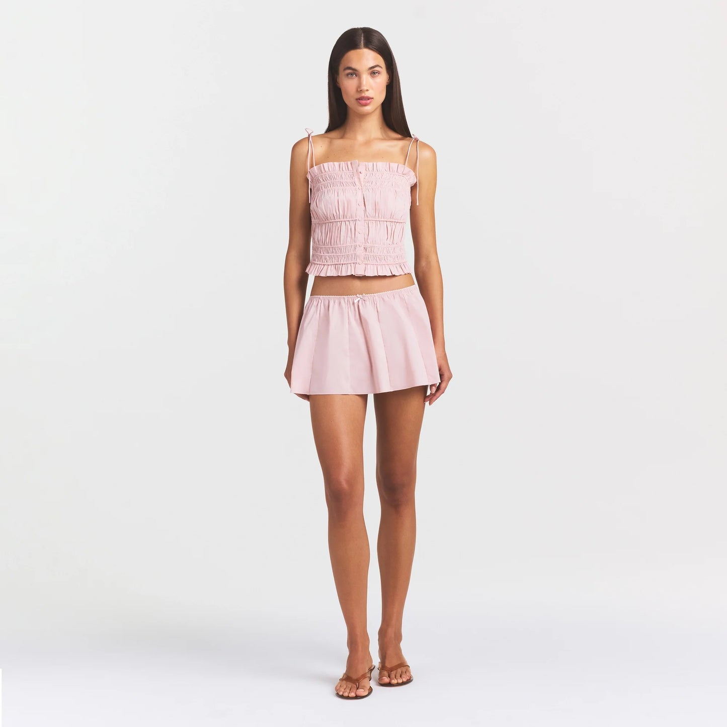 POPLIN APPAREL RUFFLE CAMI | DUSTY PINK