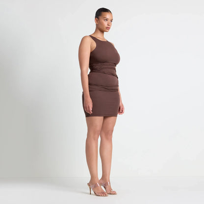 VETTESE X SKIMS SMOOTH LAYERS TANK DRESS | COCOA