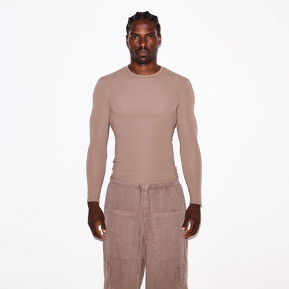 FITS EVERYBODY MENS SLIM LONG SLEEVE T-SHIRT | UMBER