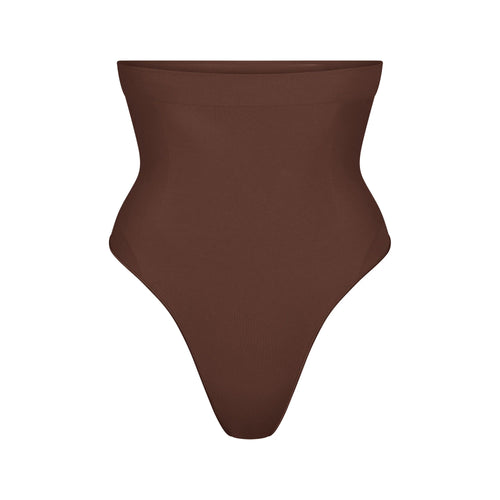 SEAMLESS SCULPT HIGH-WAISTED THONG | COCOA