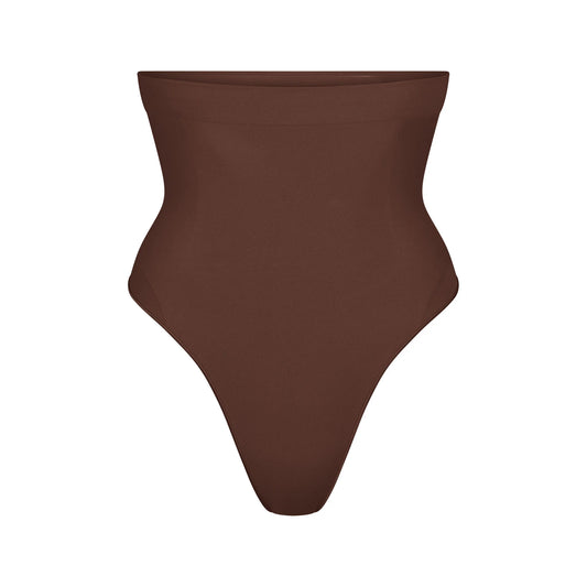 SEAMLESS SCULPT HIGH-WAISTED THONG | COCOA