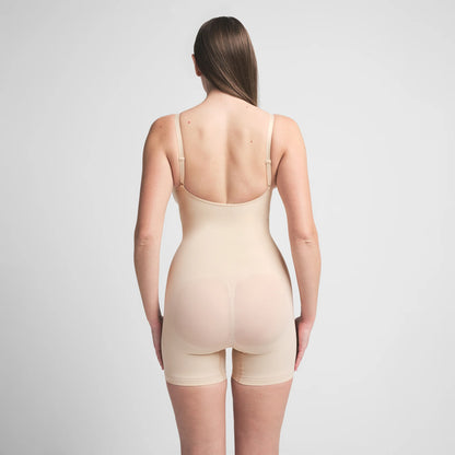 SEAMLESS SCULPT MID THIGH BODYSUIT | SAND