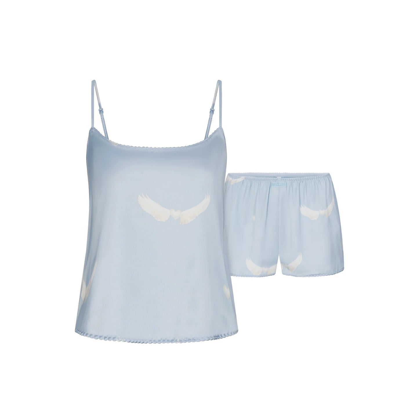 WOVEN SHINE CAMI AND SHORT SLEEP SET | AERO WING HEARTS PRINT