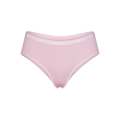 LIGHTWEIGHT COTTON LOGO PICOT HIPSTER | PEONY