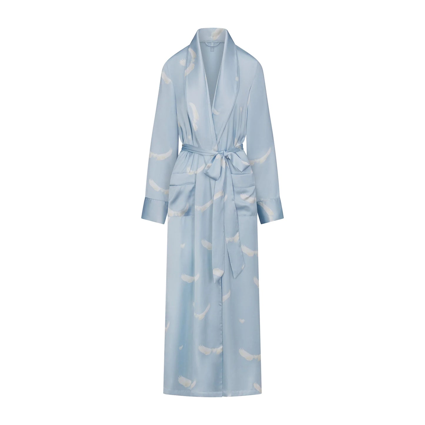 WOVEN SHINE LONG ROBE | AERO WING HEARTS PRINT