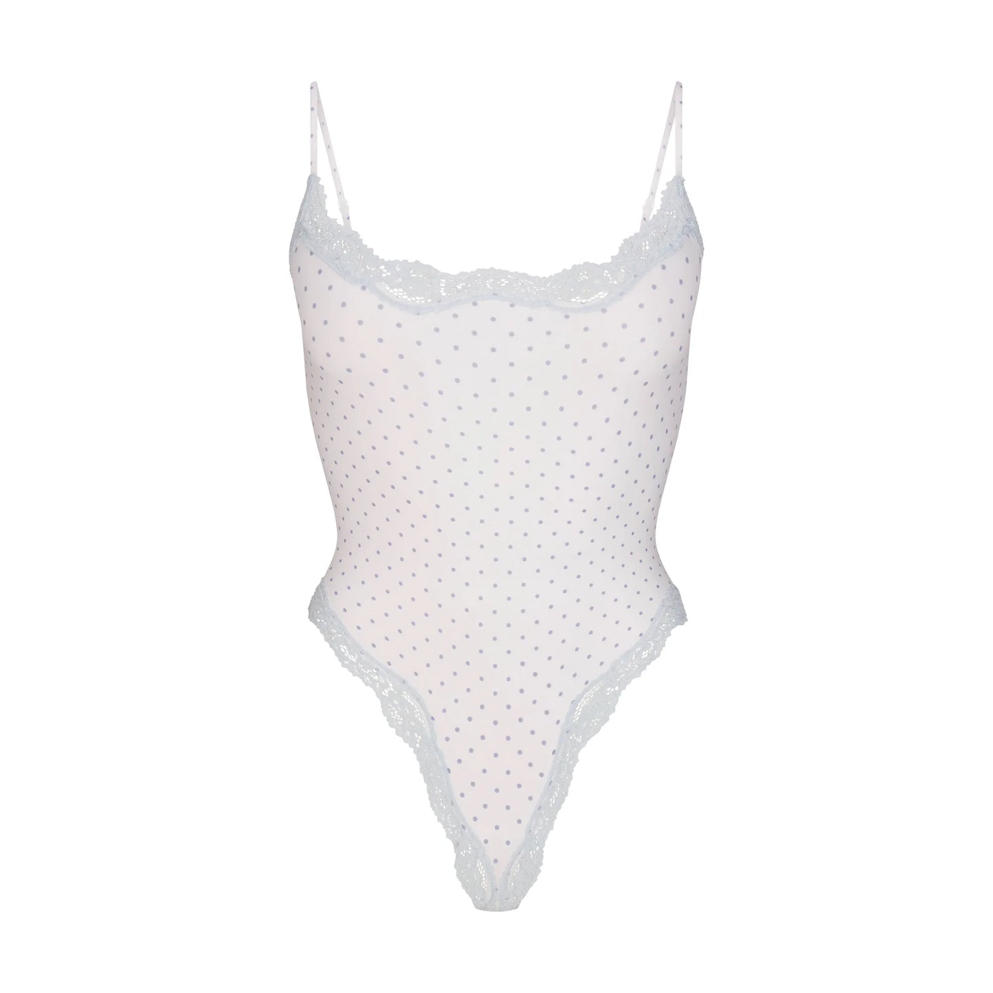 FITS EVERYBODY LACE CAMI BODYSUIT | SLATE PIN DOT PRINT