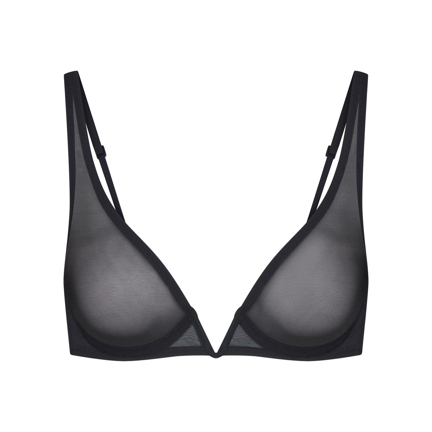 ULTRA FINE MESH DEEP PLUNGE BRA | OBSIDIAN