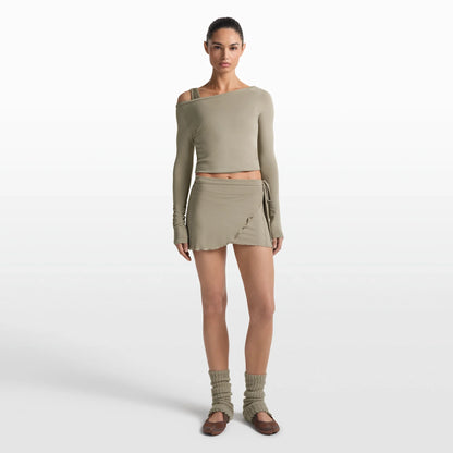 NikeSKIMS STRETCH KNIT WRAP SKIRT | DUNE
