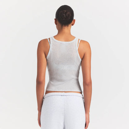 SHEER RIB TANK | LIGHT HEATHER GREY