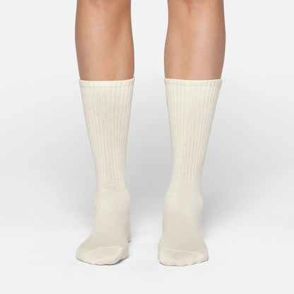 RIBBED CREW SOCK | BONE
