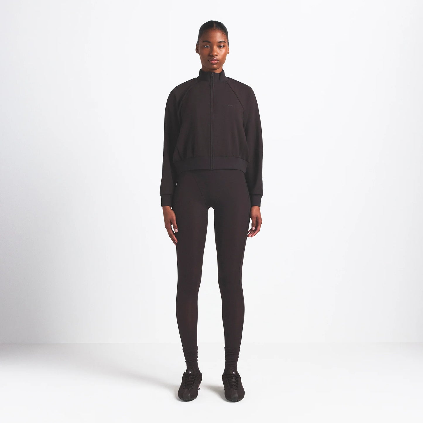 NikeSKIMS MATTE TRICOT TRACK JACKET | DARK ROAST