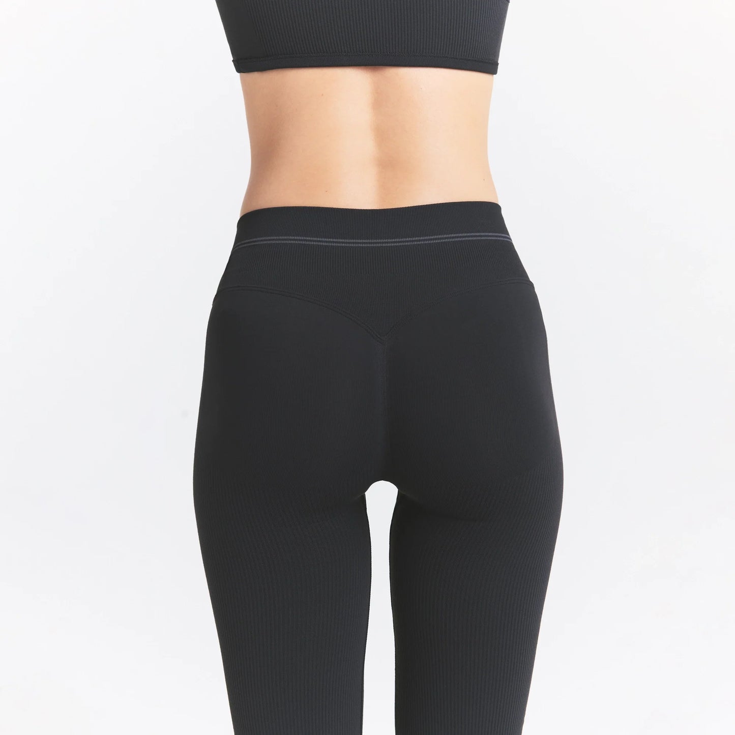 NikeSKIMS RIBBED SEAMLESS 34" STRAIGHT LEGGING | OBSIDIAN