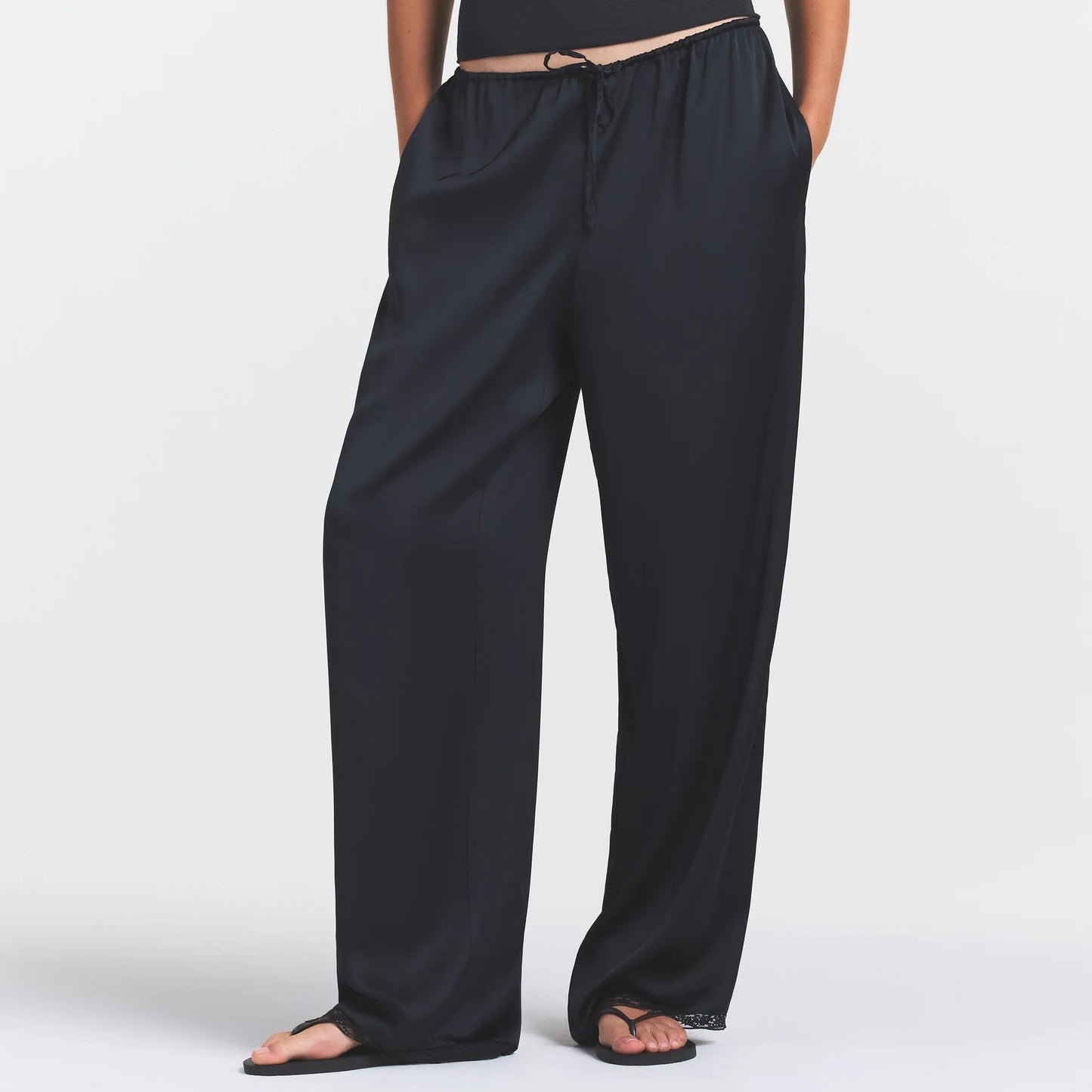 WOVEN SHINE LACE PANT | ONYX