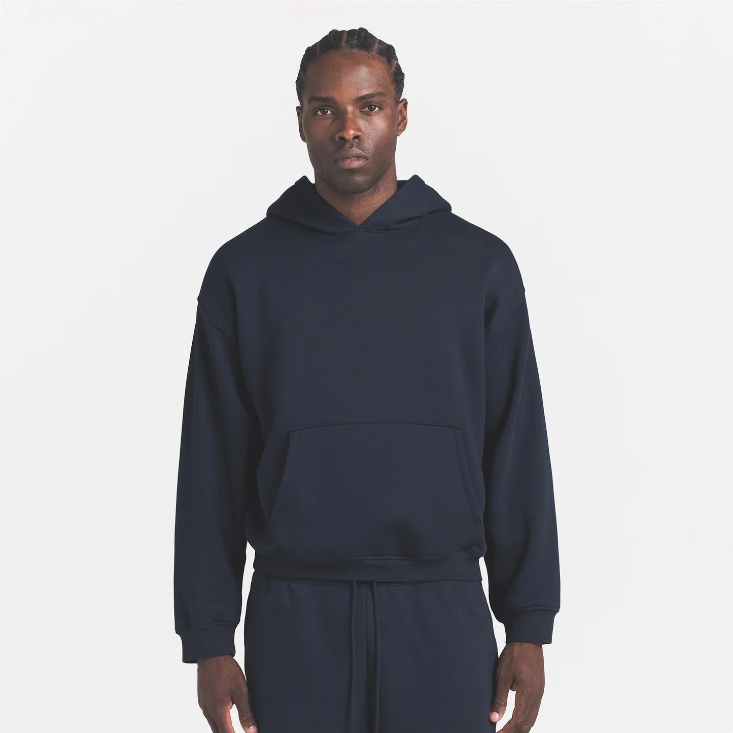 FLEECE LOUNGE MENS RELAXED HOODIE | NAVY