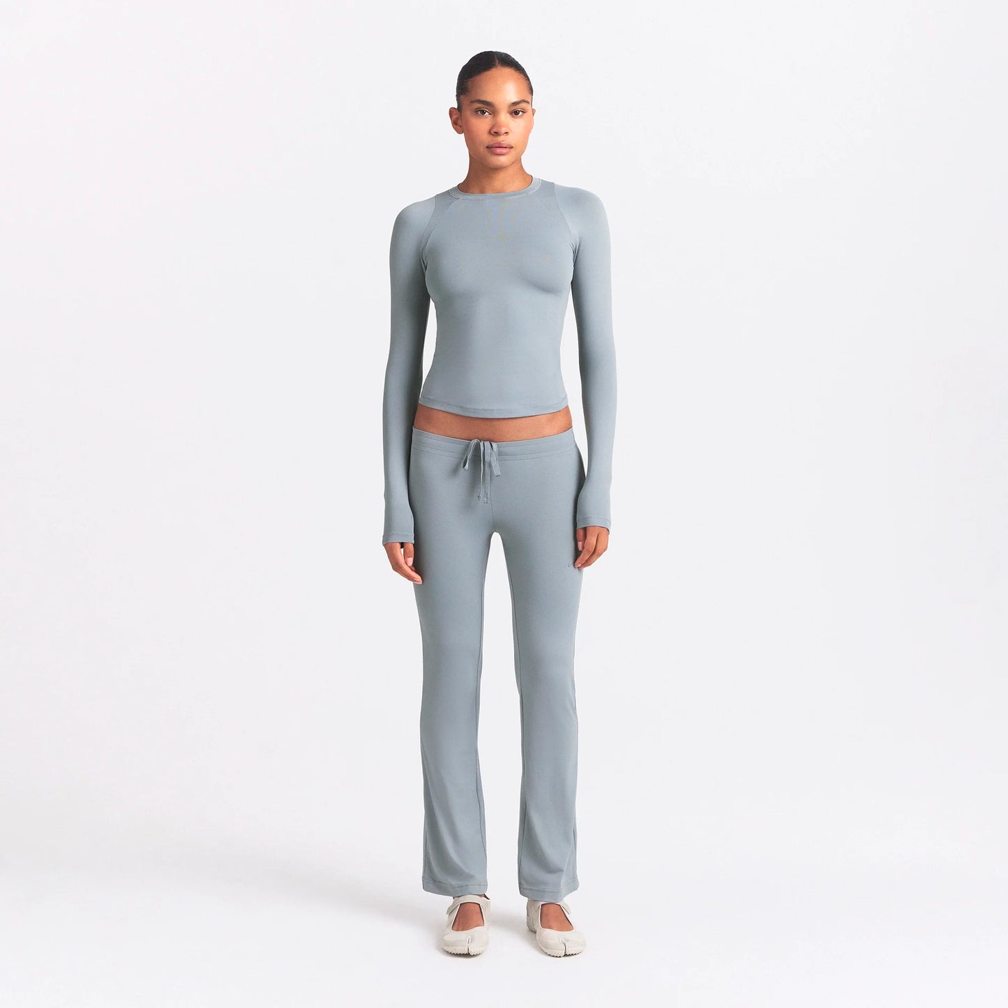NikeSKIMS AIRY LONG SLEEVE CREW NECK TOP | WASHED PACIFIC