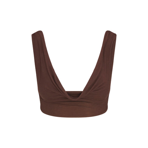 VETTESE X SKIMS SHEER MODAL DRAPED BRALETTE | COCOA