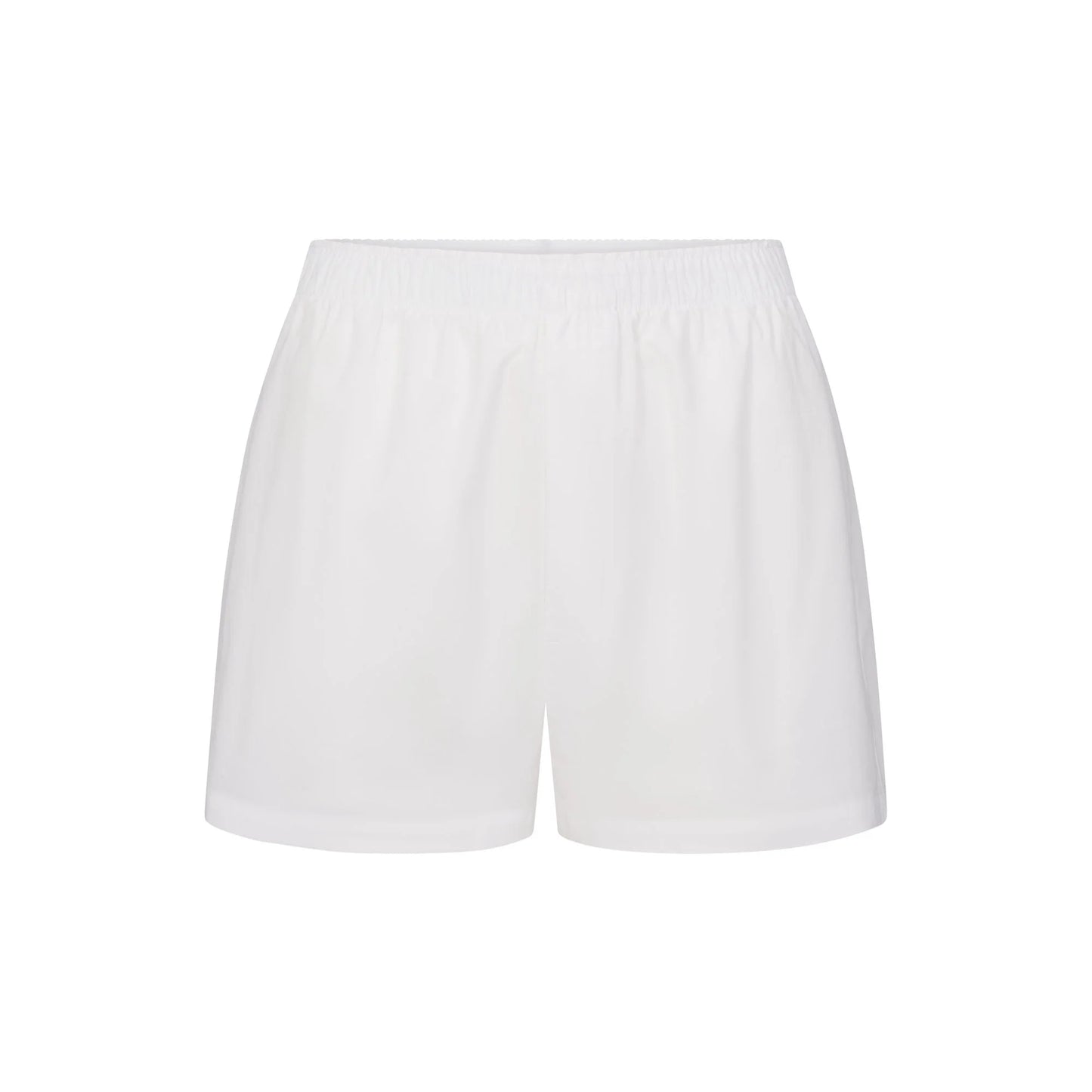 COTTON POPLIN SLEEP LONG SLEEVE AND BOXER SET | SNOW CONTRAST