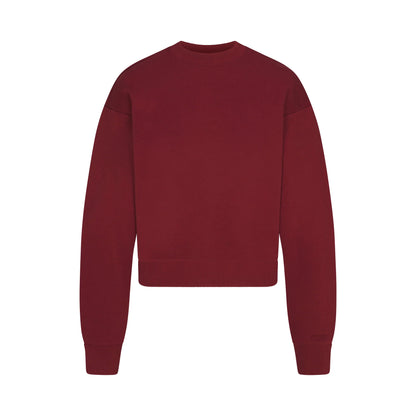 COTTON FLEECE CLASSIC CREWNECK | MERLOT