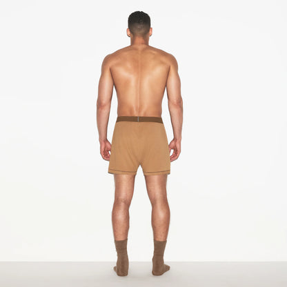 SKIMS COTTON MENS KNIT BOXER 3-PACK | RUSSET MULTI