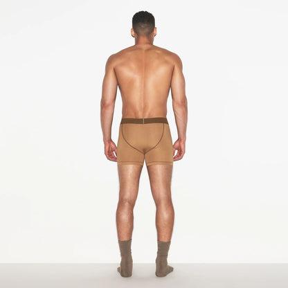 SKIMS COTTON MENS 3" BOXER BRIEF | RUSSET