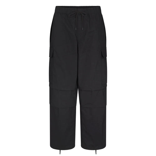 WOVEN COTTON OVERSIZED LOW RISE CARGO PANT | ONYX