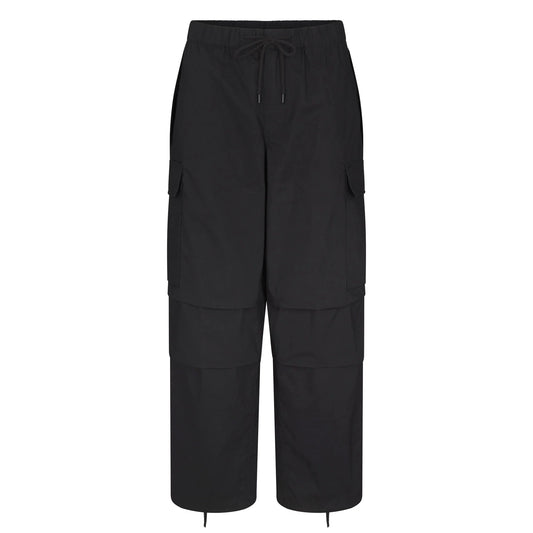 WOVEN COTTON OVERSIZED LOW RISE CARGO PANT | ONYX