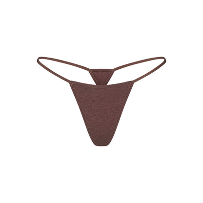 EVERYDAY COTTON STRING THONG | COCOA HEATHER