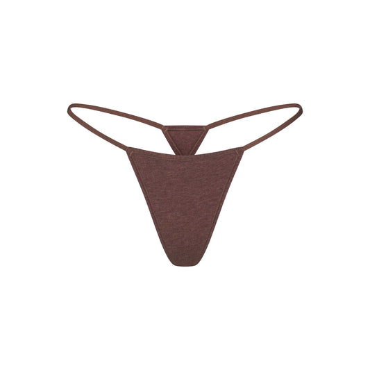 EVERYDAY COTTON STRING THONG | COCOA HEATHER