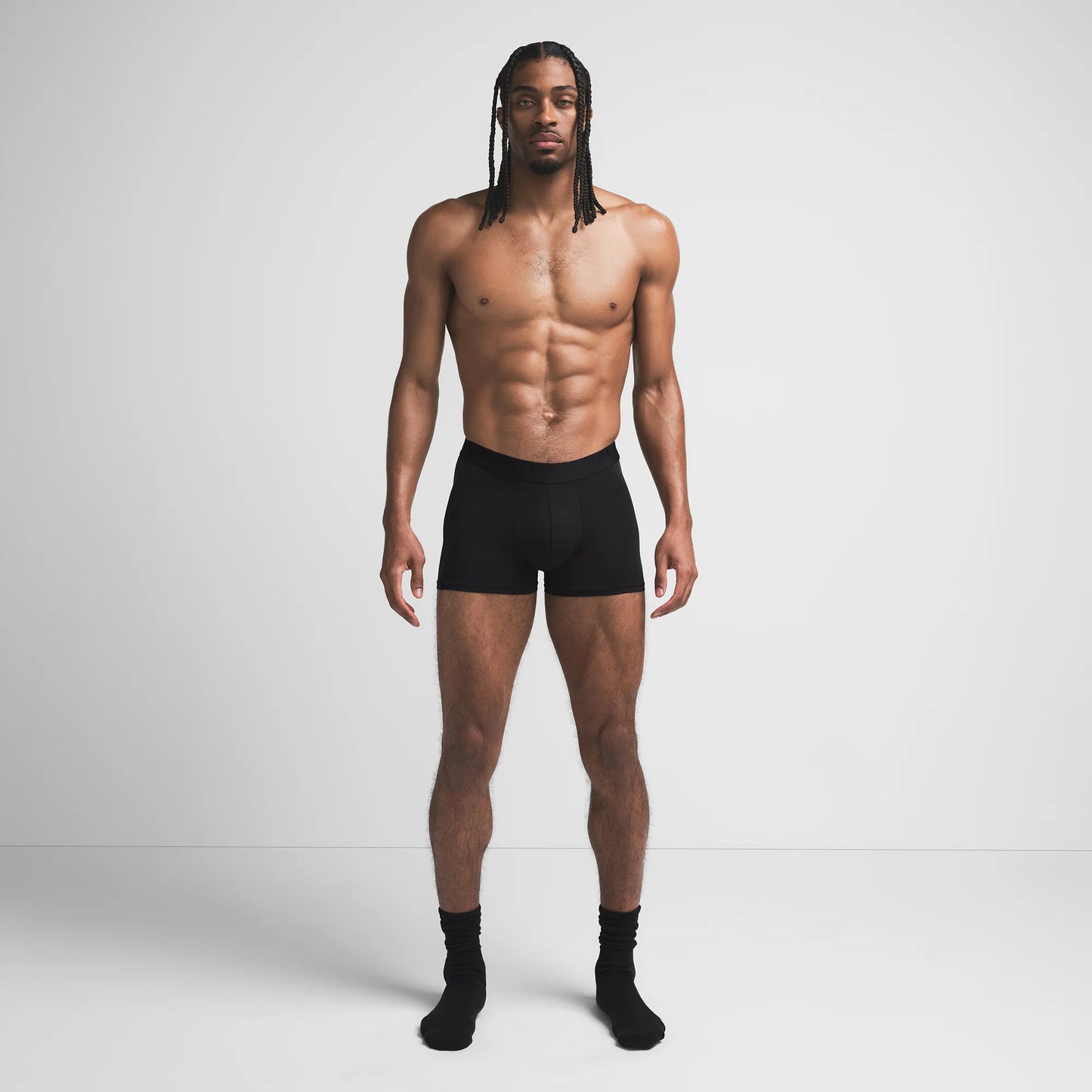 SKIMS STRETCH MENS 3" BOXER BRIEF | OBSIDIAN