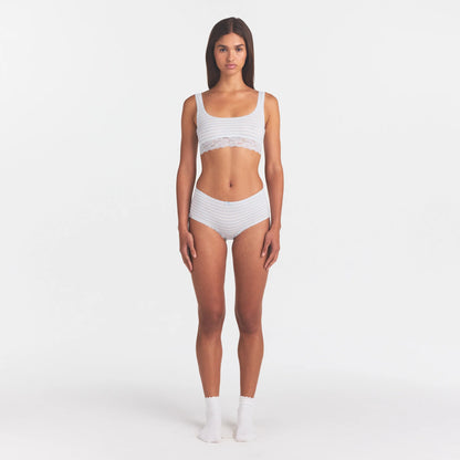LIGHTWEIGHT COTTON LACE BOY SHORT | AIRSPACE LAGUNA STRIPE