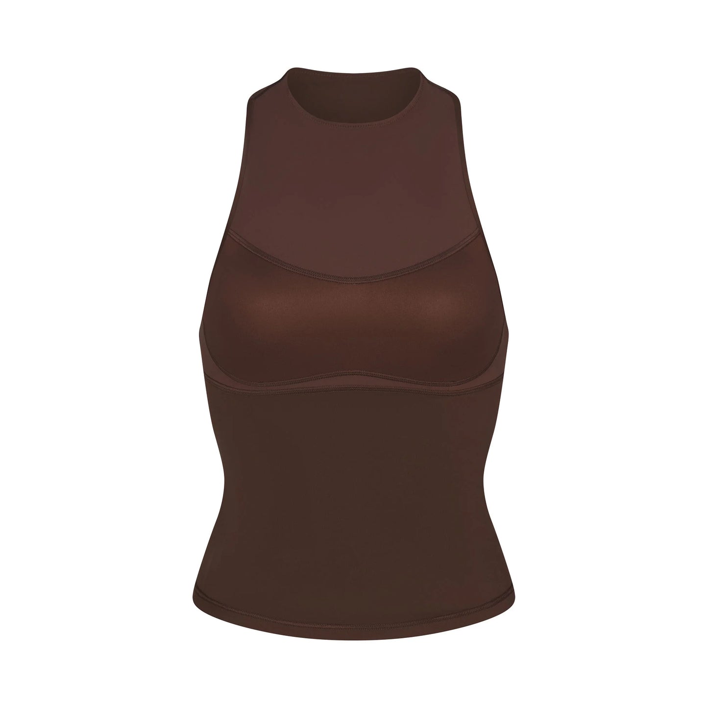 NikeSKIMS MATTE MOCK NECK RACER TANK | DARK SEPIA
