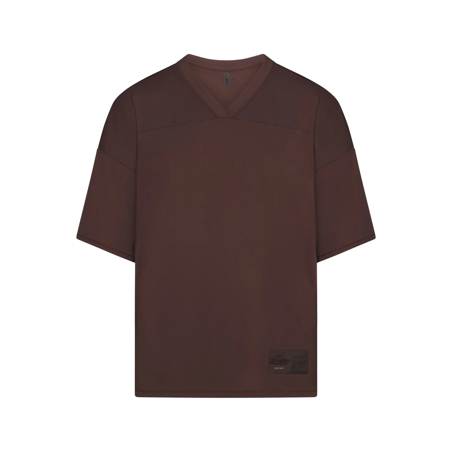 NikeSKIMS AIRY V-NECK OVERSIZED TOP | DARK SEPIA