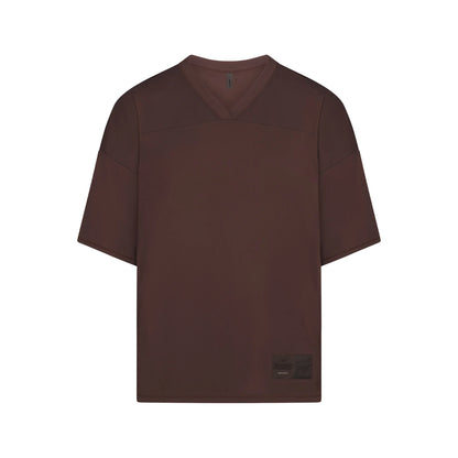 NikeSKIMS AIRY V-NECK OVERSIZED TOP | DARK SEPIA