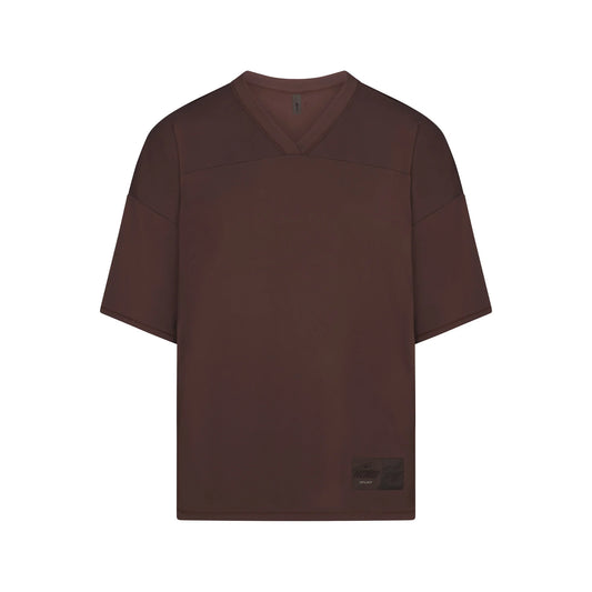 NikeSKIMS AIRY V-NECK OVERSIZED TOP | DARK SEPIA