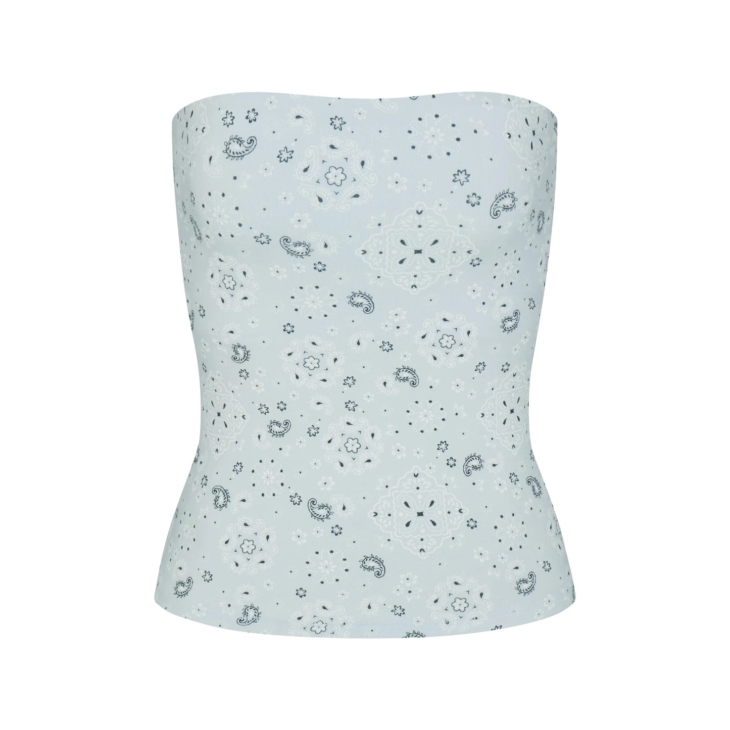 COTTON JERSEY TUBE TOP | POWDER BLUE BANDANA