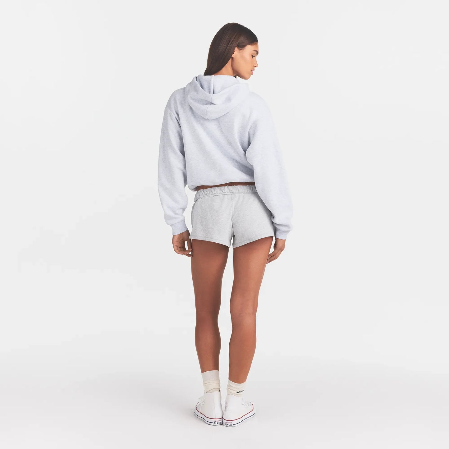 COTTON FLEECE LOGO CLASSIC HOODIE | LIGHT HEATHER GREY WITH ONYX LOGO