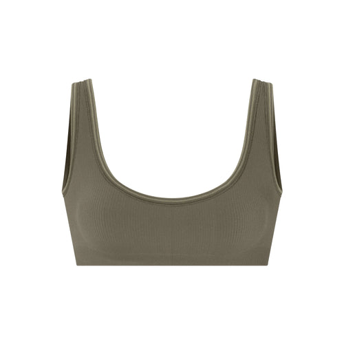 NikeSKIMS RIBBED SEAMLESS MICRO SCOOP BRA | DUSTY OAKMOSS