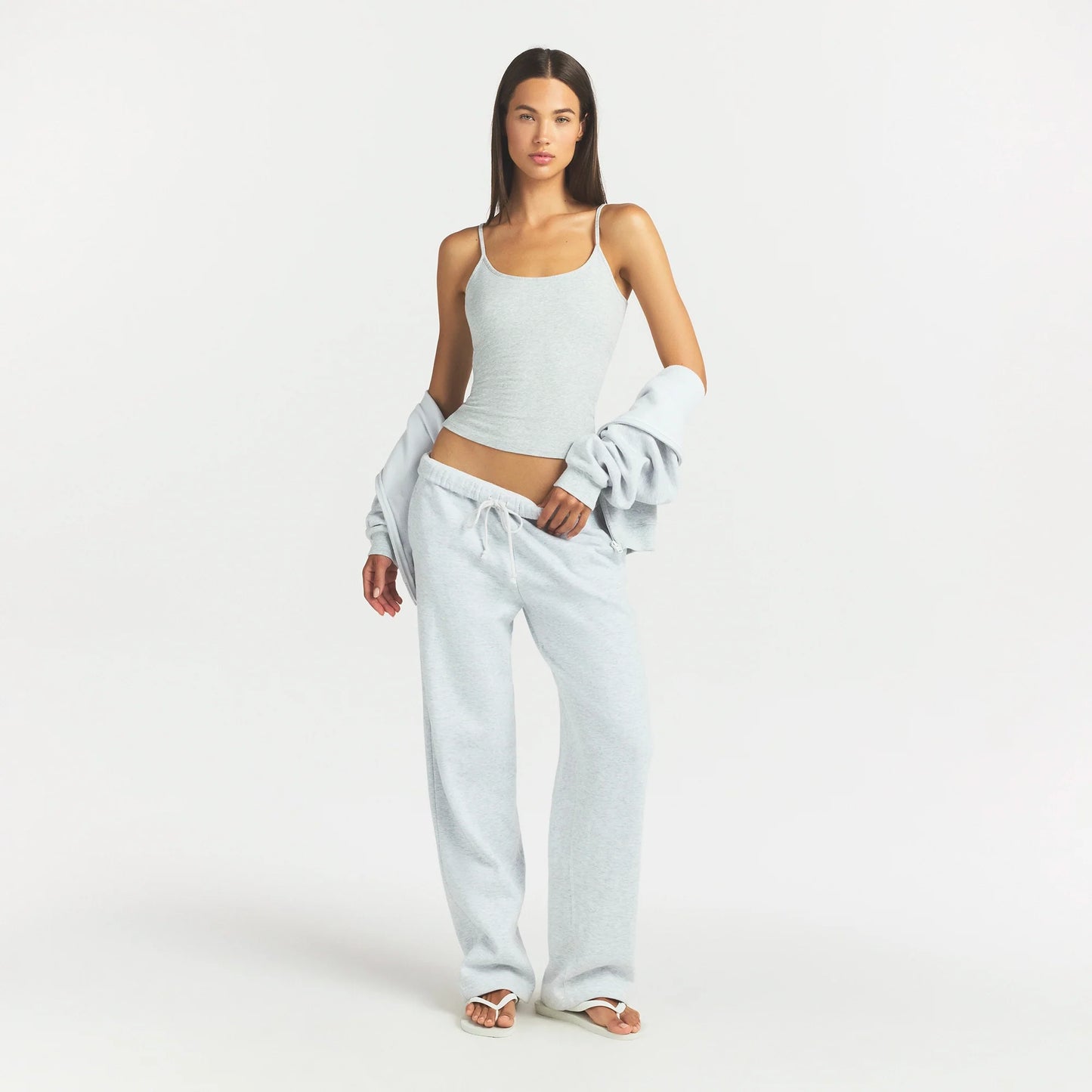 COTTON FLEECE CLASSIC STRAIGHT LEG PANT | LIGHT HEATHER GREY