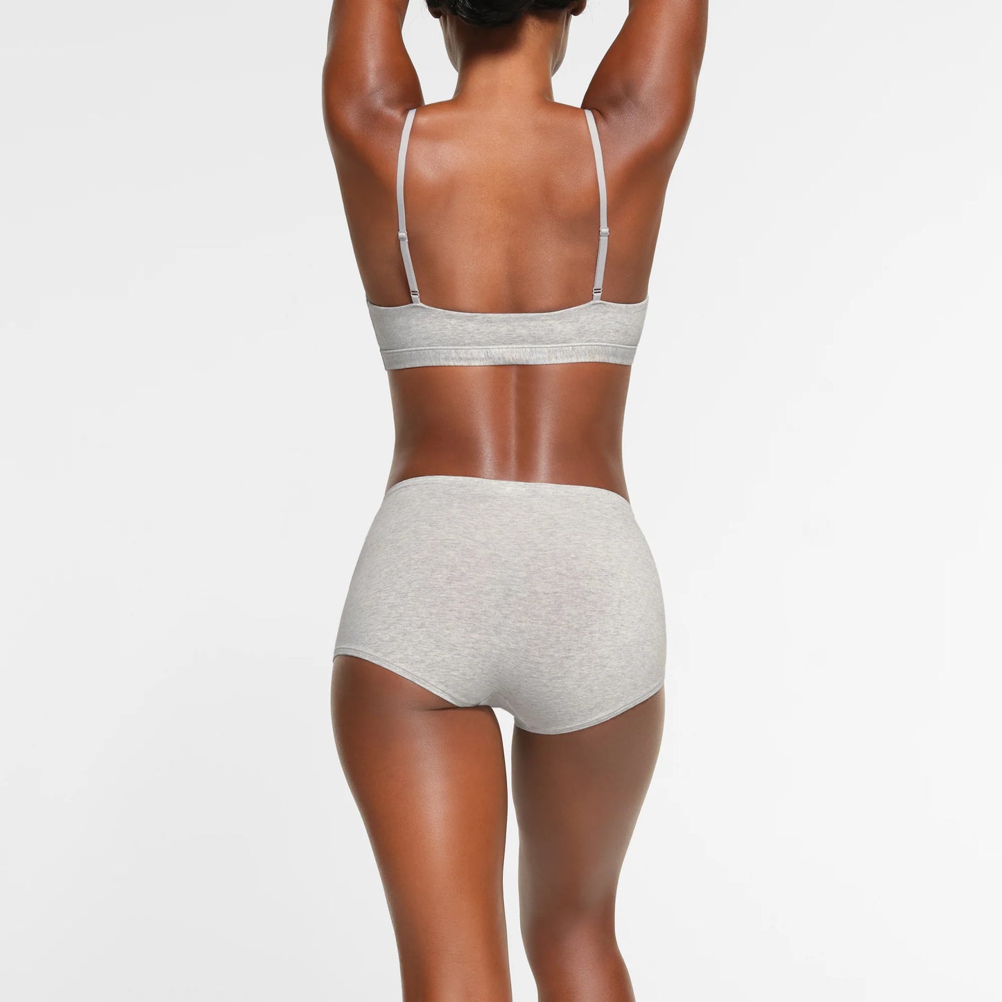 COTTON JERSEY BOY SHORT | LIGHT HEATHER GREY