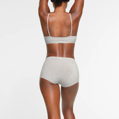 COTTON JERSEY BOY SHORT | LIGHT HEATHER GREY