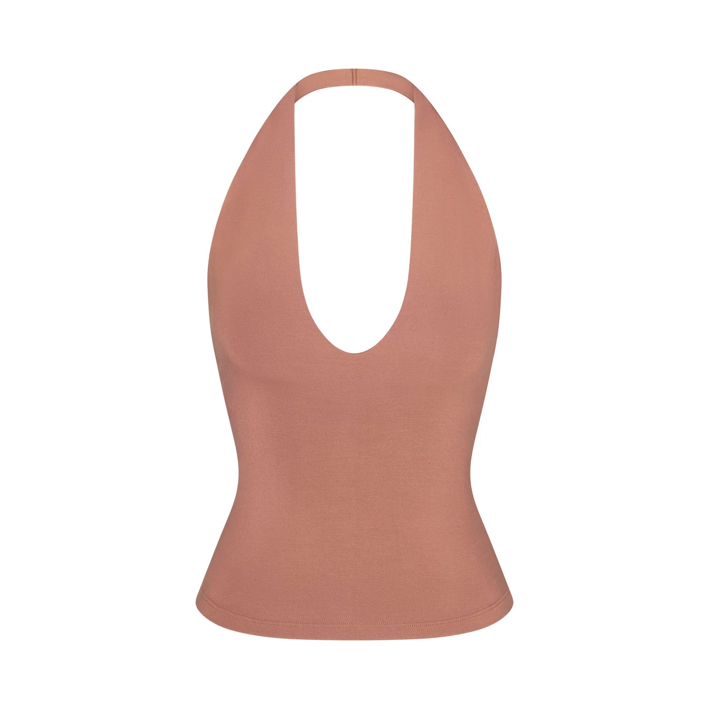 SMOOTH LAYERS HALTER TOP | NUTMEG