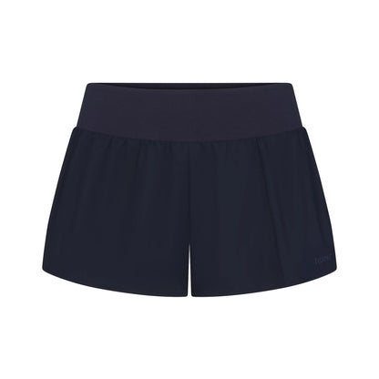 WOVEN COTTON FLUTTER SHORT | NAVY