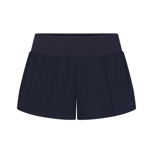 WOVEN COTTON FLUTTER SHORT | NAVY