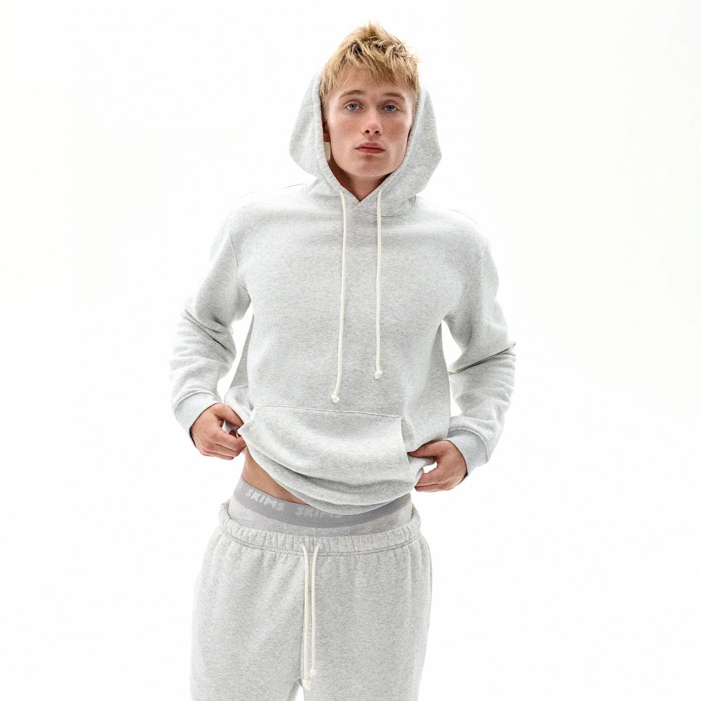 FLEECE LOUNGE MENS CLASSIC HOODIE | LIGHT HEATHER GREY