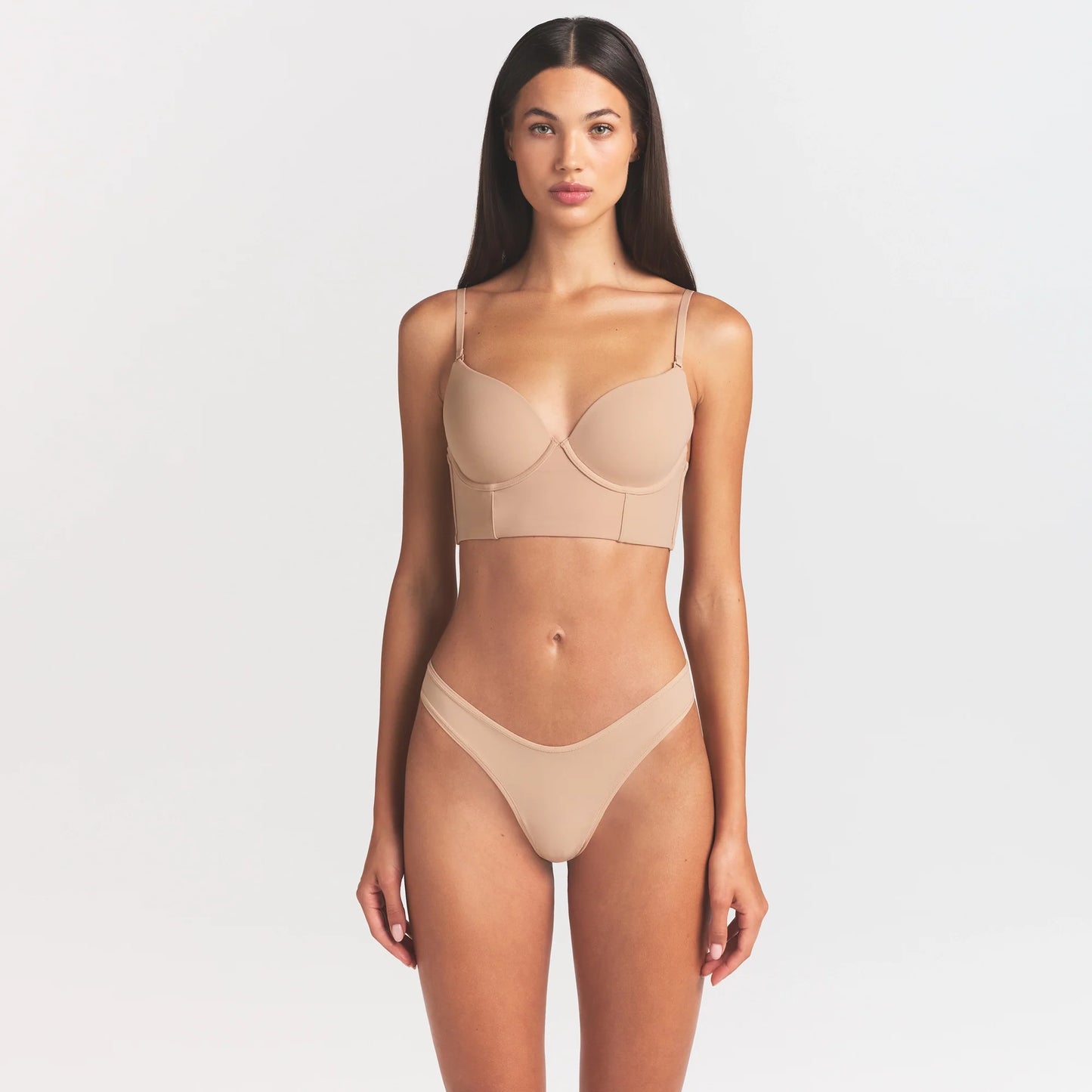 FITS EVERYBODY LOW BACK LONGLINE BRA | CLAY